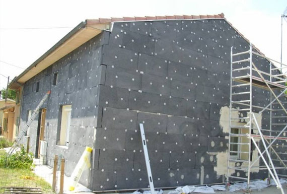 Chantier d'ITE en cours